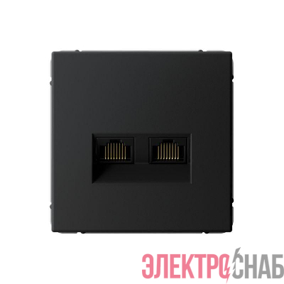 Розетка компьютерная 2-м ArtGallery 2хRJ45 кат.6A механизм карбон SE GAL001088