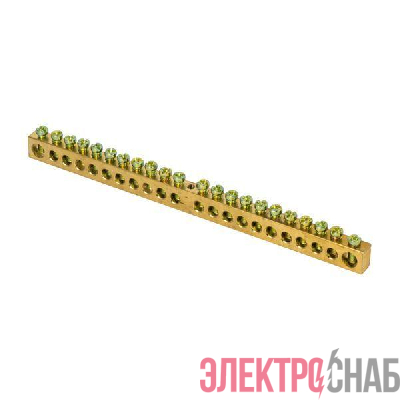 Шина PEN "ноль-земля" 8х12 22 отвер. латунь крепеж по центру PROxima EKF sn0-125-22-c