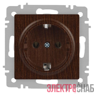 Розетка 1-м СП Accent 6-202-10 16А IP20 250В 2P+E Schuko венге Intro Б0063703