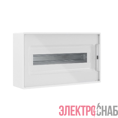 Щиток настенный Фрейм (FRAME) ЩРн-п-18 18мод. с прозр. дверцей с 2 шинами PEN на 8 и 10 отверст. бел. DKC F18W1WT