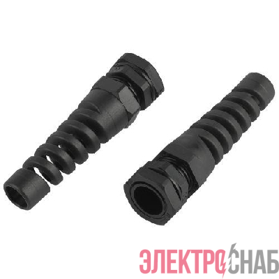 Ввод кабельный (сальник) PGR 11 d5-10мм (d отверст. 18.6мм) IP54 с гибким отводом (уп.10шт) Эра Б0065198