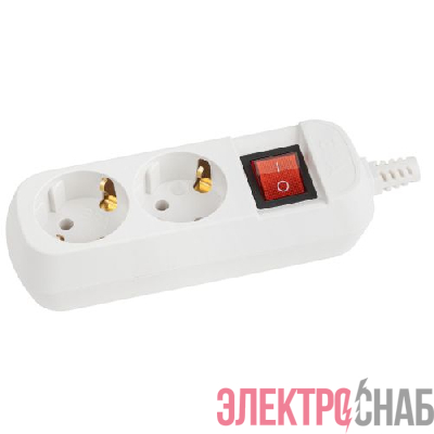 Колодка 2-м KX-2es с заземл. с выкл. бел. Эра Б0071871