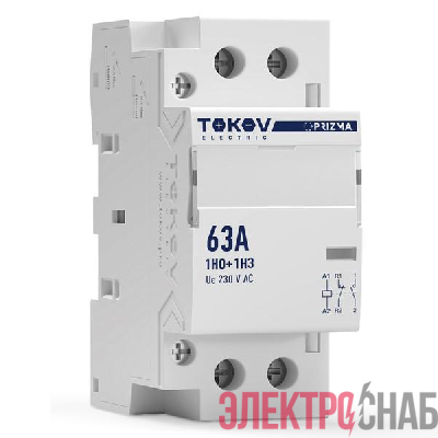 Контактор модульный 36мм 63А 230В АС 1НО 1НЗ PRIZMA TOKOV ELECTRIC TKE-PZ-MC-2-63-230-11