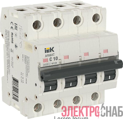 Выключатель автоматический модульный 4п C 10А M10N ARMAT IEK AR-M10N-4-C010