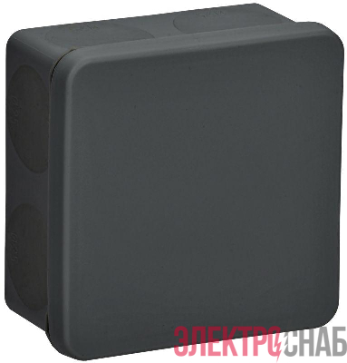 Коробка распаячная ОП КМ42455 100х100х50мм IP67 8 вводов черн. IEK UKO21-100-100-050-K02-66