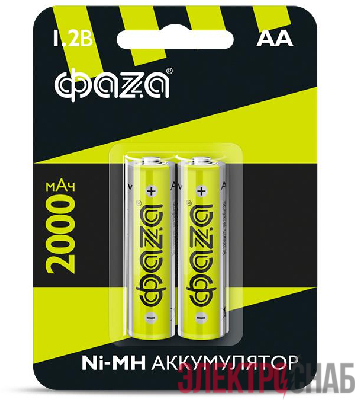 Аккумулятор AA 2000мА.ч Ni-MH BL-2 (уп.2шт) ФАZА 5002975