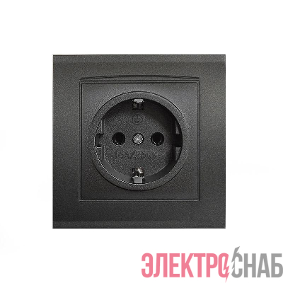 Розетка 1-м СП Бриллиант 16А IP20 с заземл. в сборе графит Universal 7947625-Gr