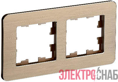 Рамка 2-м BRITE РУ-2-1-Бр метал. шампань RE AL IEK BR-M22-M-21-K37