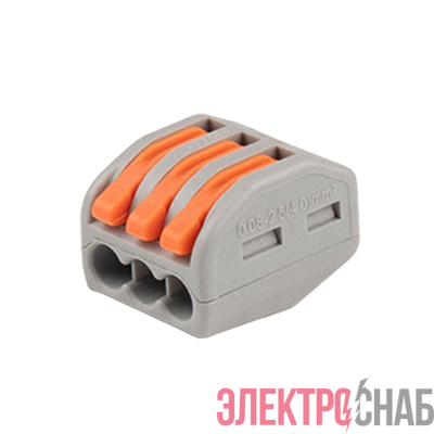 Клемма монтажная рычажного соединения PTC-3P 222-413 450В 32А 0.08-2.5(4.0)кв.мм Jazzway 5050822