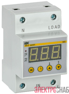 Реле напряжения РН-д 1ф 54мм 40А IEK IVR31-1-40
