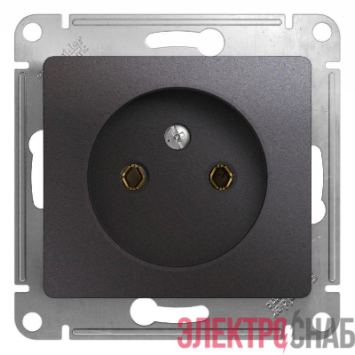 Розетка 1-м СП Glossa 16А IP20 250В без заземл. механизм графит SE GSL001341