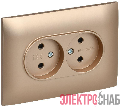 Розетка 2-м SKANDY 10А без заземл. без защ. шторок в сборе SK-R10Sa песочн. IEK SK-R20-10-K98-F