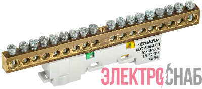 Шина PE &quot;земля&quot; неизол на универс. держ. 8х12-18-Ж TEKFOR IEK TF-NN20-18-DL-K05