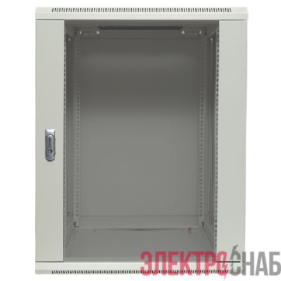 Шкаф настенный 19дюйм TERACOM PRO 12U 600х600мм дверь стеклянная с замком-ручкой сер. EKF TRP-WLL-1266-40G
