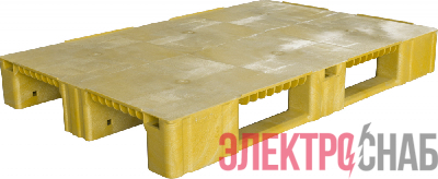 Паллет 1200x800х150 сплошной, на 3-х полозьях  желтый TR 1208-1 TR 1208-1