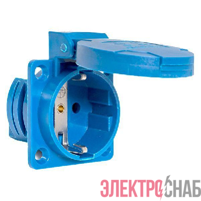 Розетка панельная 112 скрытая 2P+PЕ 16А 220В IP44 с защ. крышкой EKF ps-112-16-220