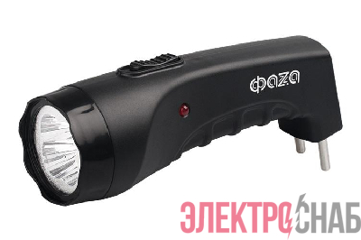 Фонарь ручной AccuF2-L04-bk 4LED аккумулятор 400мА.ч 2 режима: 100проц./25проц. выдвижная вилка; индикатор зарядки черн. ФАZА 5000797