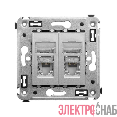 Розетка компьютерная 2-м СП Avanti "Закаленная сталь" RJ45 кат.5E экранир. DKC 4404364