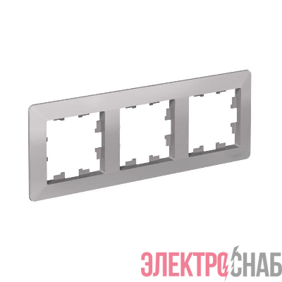 Рамка 3-м AtlasDesign Air алюм./дым. черн. SE ATN220303