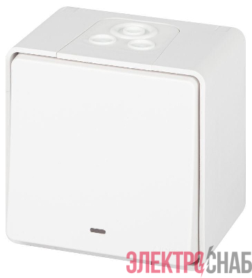 Выключатель Эксперт 11-1502-01 с подсветкой IP55 10АХ-250В ОУ бел. Эра Б0063305