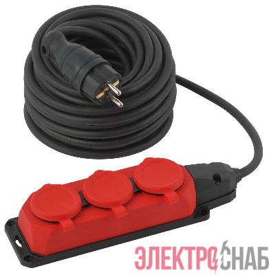 Удлинитель 3х20м с заземл. IP44 КГ 3х1.5 каучук UK-3e-3x1.5-20m-IP44(KG) Эра Б0057581