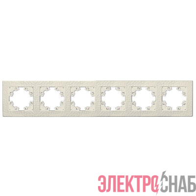 Рамка 6-м Афина фактурная универс. слоновая кость (ivory) Universal A11043-I