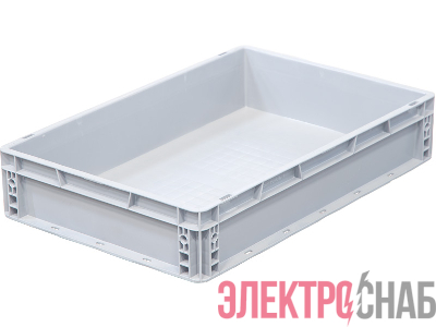 Ящик п/э 600х400х120 сплошной, усиленное дно, цв. серый SPK 6011 SPK 6011