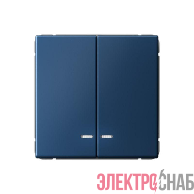 Выключатель 2-кл. ArtGallery (сх. 5а) 10AX с подсветкой быстрозажим. клем. механизм аквамарин SE GAL001153S