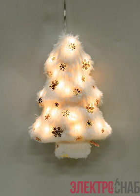 Светильник подвесной &quot;Елочка&quot; 10LED флок 12х5.5х18.2см тепл. бел. КОСМОС KOC_TAB-B108