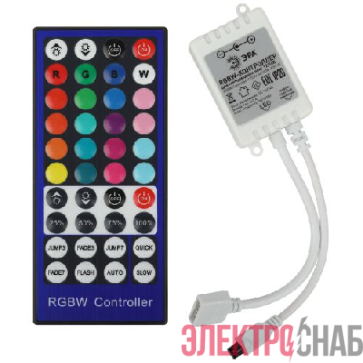 Контроллер для светодиодной ленты с ИК пультом RGBW-Controller-12/24V-96/192W-IP20-IR ЭРА Б0061113