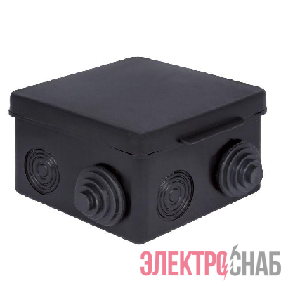 Коробка распаячная КМР-030-031 с крышкой 80х80х50 7 мембранных вводов IP54 черн. EKF plc-kmr-030-031-2b