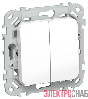 Выключатель 2-кл. СП FLITE ВС12-1-0-ФлБ 10А механизм бел. IEK FI-V20-0-10-1-K01