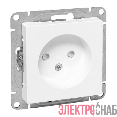 Розетка СП Эпика 16А без заземл. защ. шторки механизм бел. EKF UP1-SOW-101