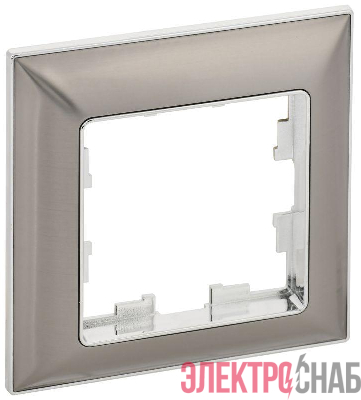 Рамка 1-м BRITE РУ-1-Бр хром/никель IEK BR-M12-12-4-K23