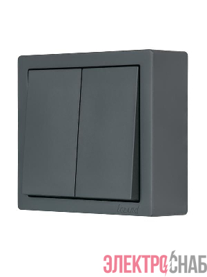Выключатель 2-клав. LETO графит LEZARD 752-3400-101
