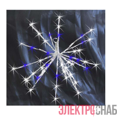 Гирлянда "Еж" 20 LED 10 веток 7.5см и 10см на батарейках 3хАА син./бел. SHLights 4690601043795