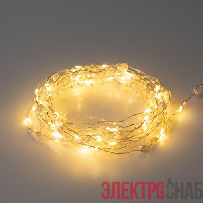Гирлянда светодиодная &amp;amp;amp;quot;Нить&amp;amp;amp;quot; &amp;amp;amp;quot;Жемчуг&amp;amp;amp;quot; 1.9м 20LED тепл. бел. IP20 2хAA (не в компл.) Эра Б0055992