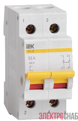 Выключатель нагрузки (мини-рубильник) 2п 63А ВН-32 KARAT IEK MNV10-2-063