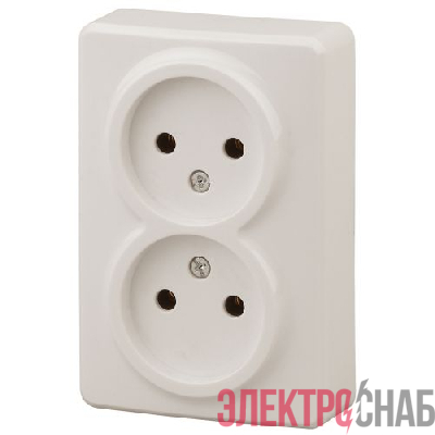 Розетка 2-м ОП Эра Эксперт 11-2202-02 16А IP20 250В 2х2P сл. кость Эра Б0020683