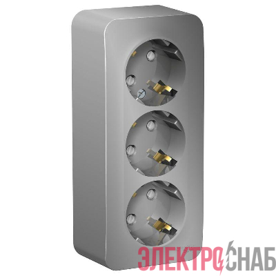 Розетка 3-м ОП Blanca 16А IP20 250В с заземл. защ. шторки с изолир. пластиной алюм. SE BLNRA011313