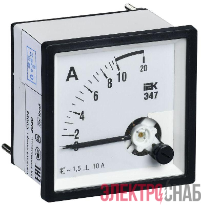 Амперметр Э47 96х96мм 10А кл. точн. 1.5 IEK IPA20-6-0010-E