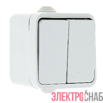 Выключатель 2-кл. ОП Прага 10А IP44 бел. EKF EKV10-023-10-44