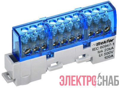 Шина нулевая N изол. на универс. держ. 6х9-10-С TEKFOR IEK TF-NN10-10-KL-K07