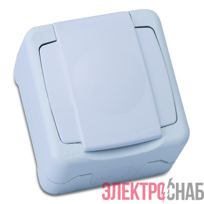 Розетка IP55 с заземл. и крышкой бел. Makel 36001029