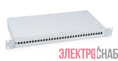 Кросс бокс оптический FO-19-32ST 19дюйм на 32 ST(FC) со сплайс-кассетой и КДЗС (без пигтейлов и проходных адаптеров) Cabeus 7934c