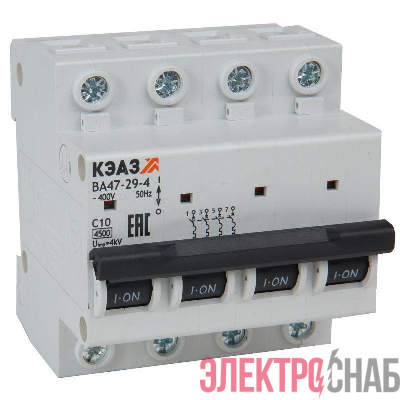 Выключатель автоматический модульный ВА47-29-4C40-УХЛ3 (4.5кА) КЭАЗ 318338