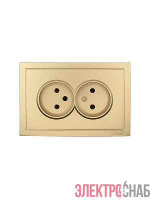 Розетка 2-мест. б/з СП ZIMA IP20 16А ПБТ безвинт. зажим зол. LEZARD 704-3600-128BQC