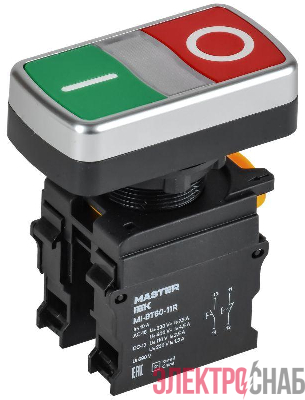 Кнопка "I-O" d22мм 1НО+1НЗ MASTER без подсветки IEK MI-BT60-11R-3-21-K51