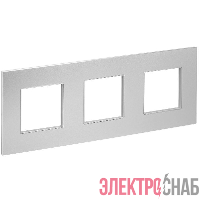 Рамка 3-м SKANDY SK-F33S металл серебр. IEK SK-M32-M-K23
