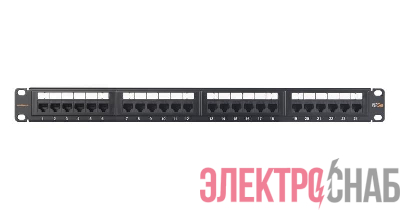 Патч-панель кат.5e 19дюйм 24 порта 1U Essential Line NIKOMAX NMC-RP24UD2-ES-1U-BK